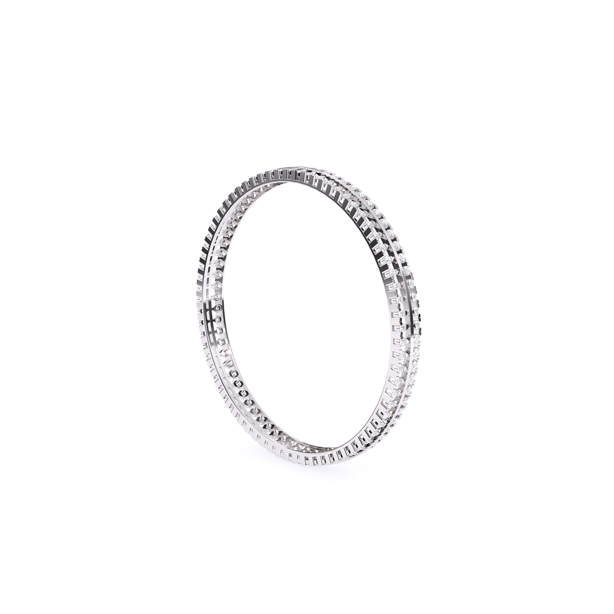 Round Single Line Lab grown Diamond Bangle